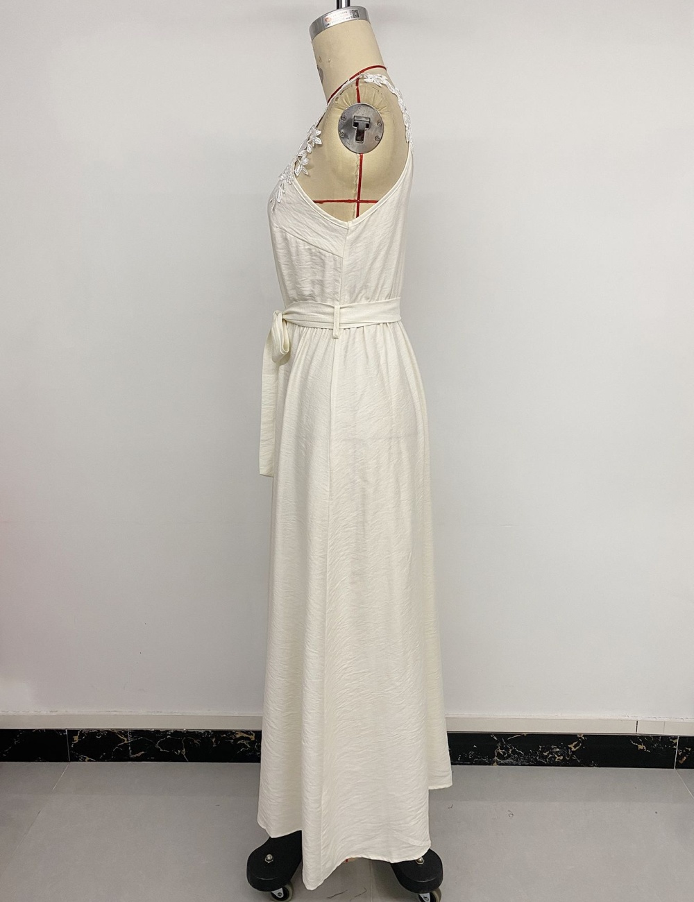 Pure light summer dress split sleeveless strap dress