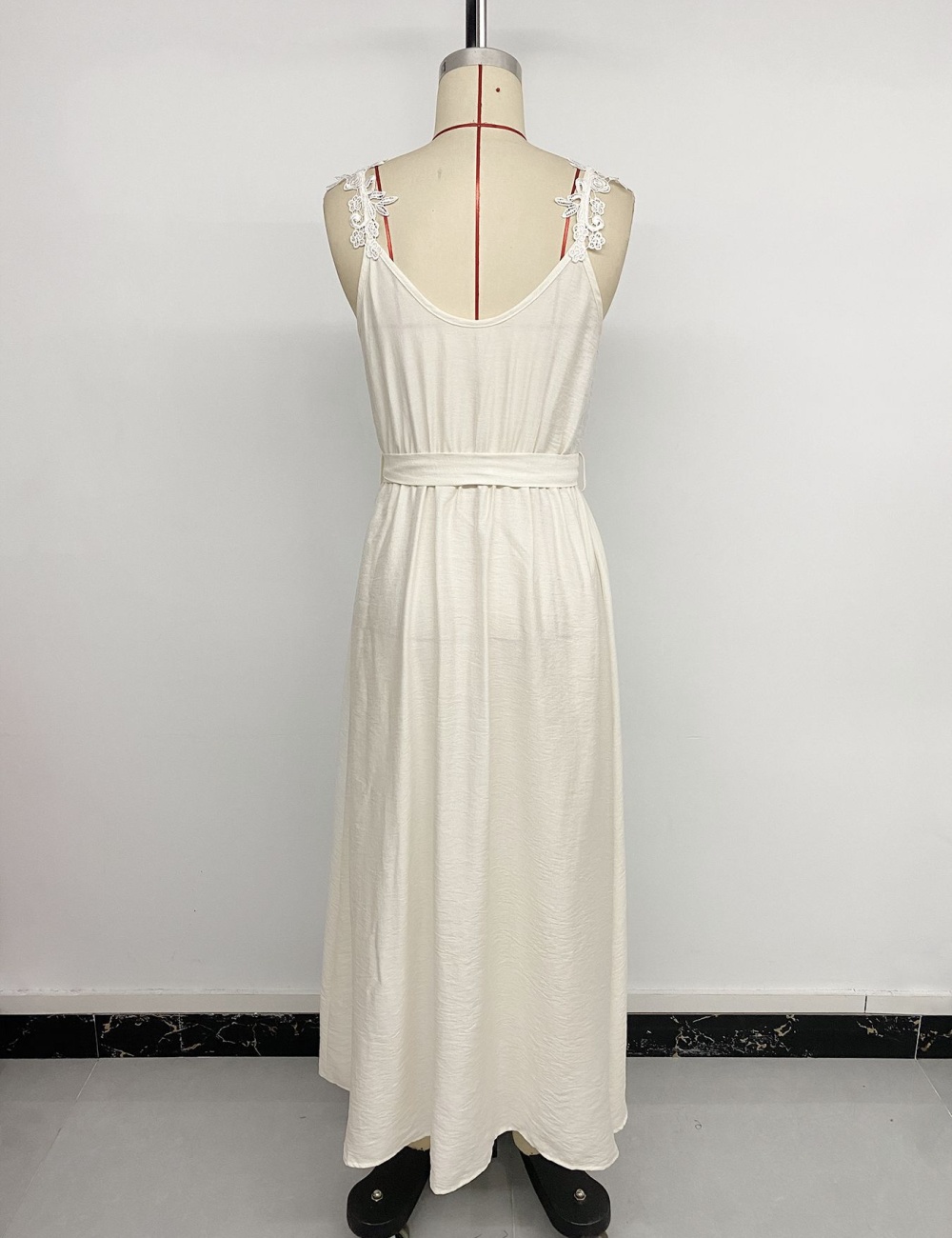 Pure light summer dress split sleeveless strap dress