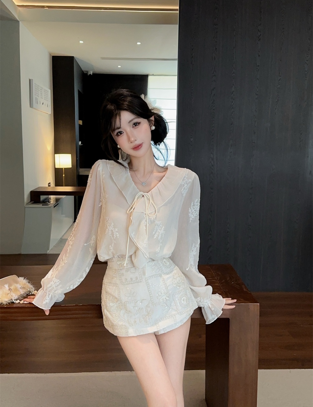 Spring shirt small shirt a set for women
