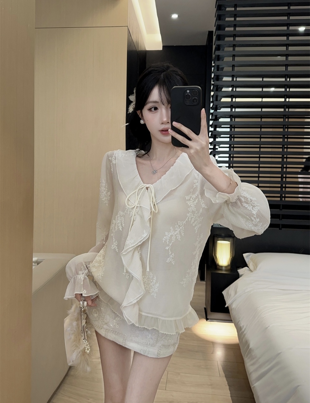 Spring shirt small shirt a set for women