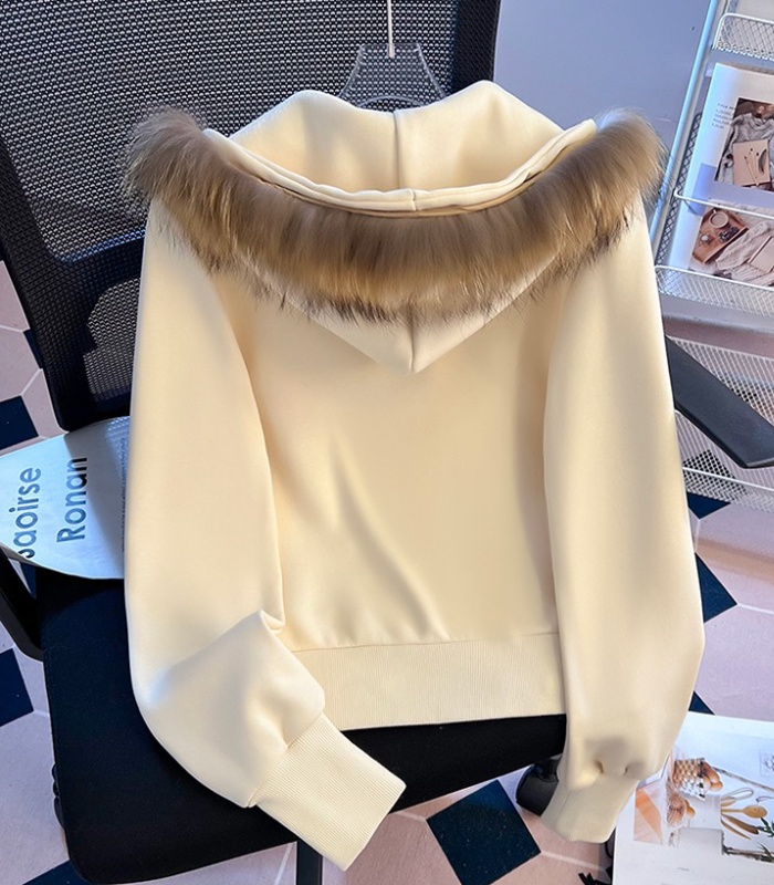 American style short coat removable hoodie for women