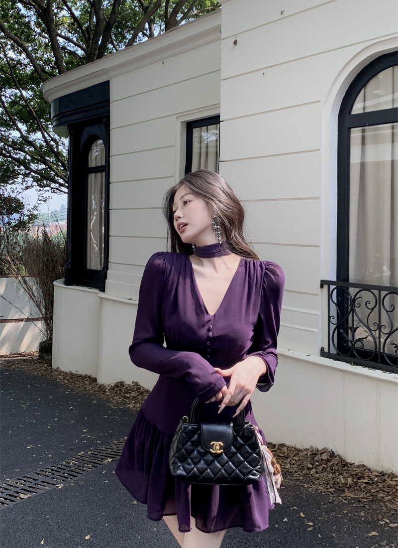 Sexy spring dress A-line with streamer T-back for women