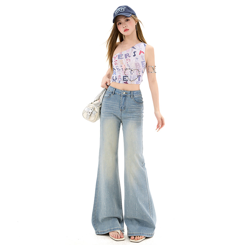 Fashion spring jeans all-match mopping pants
