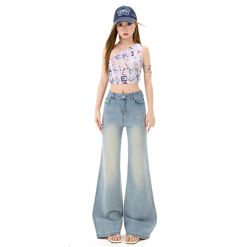 Fashion spring jeans all-match mopping pants