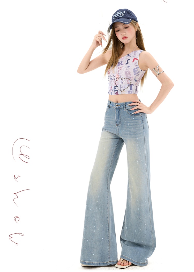Fashion spring jeans all-match mopping pants