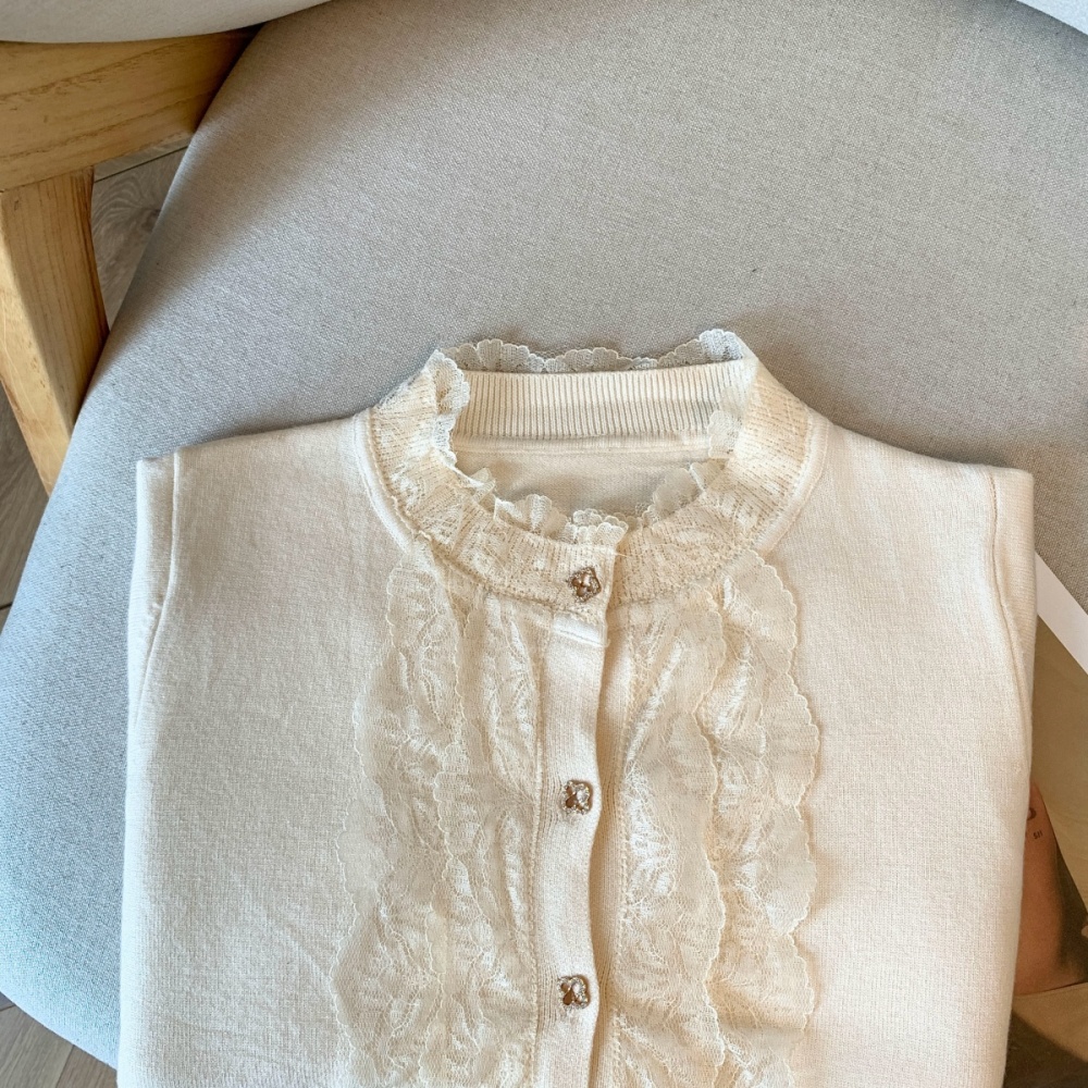 Cstand collar tops splice bottoming shirt for women