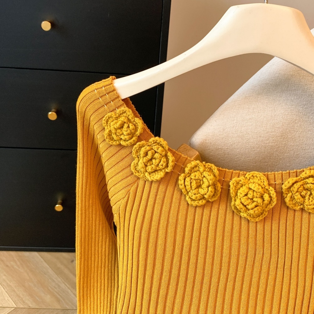 Temperament enticement tops flowers sweater for women