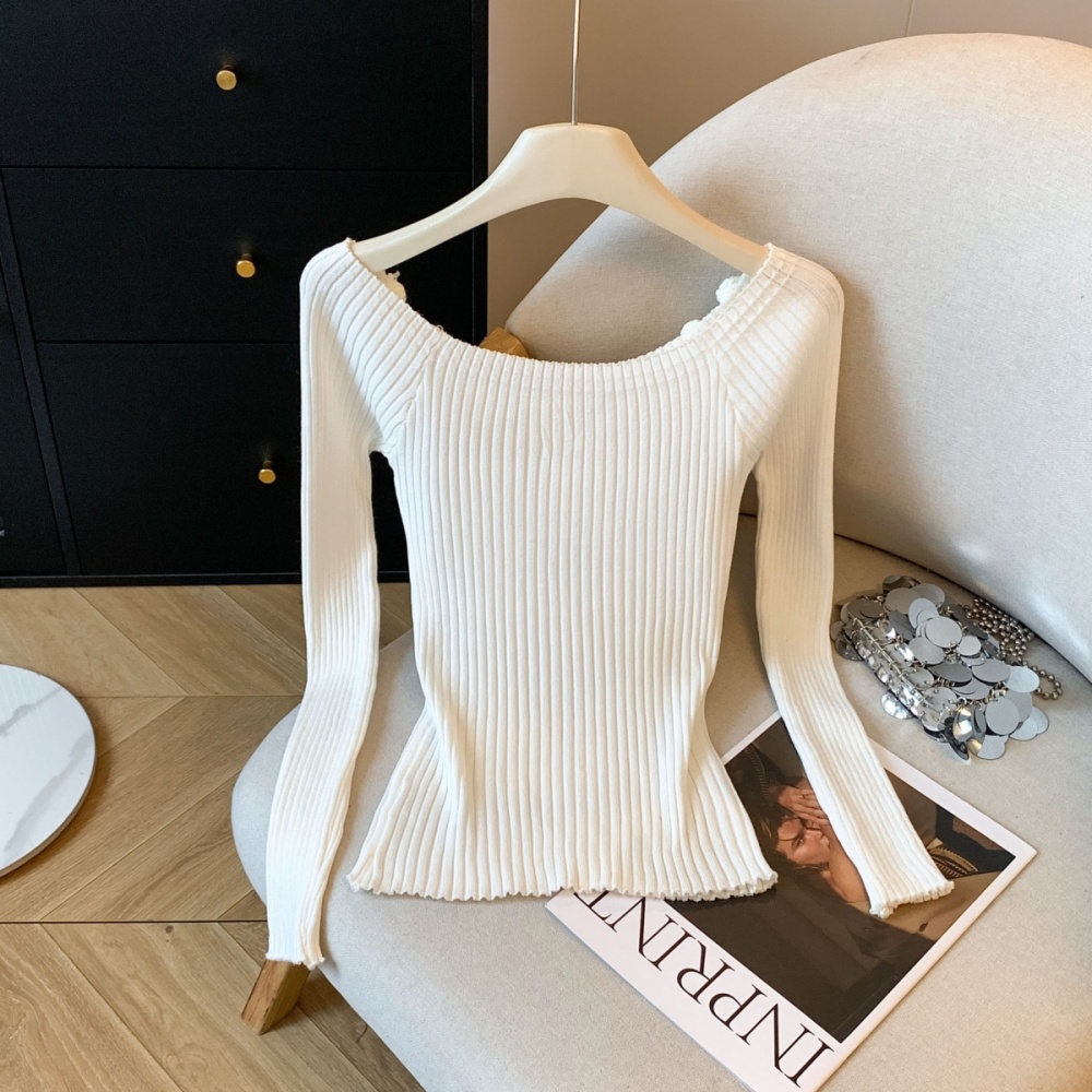 Temperament enticement tops flowers sweater for women