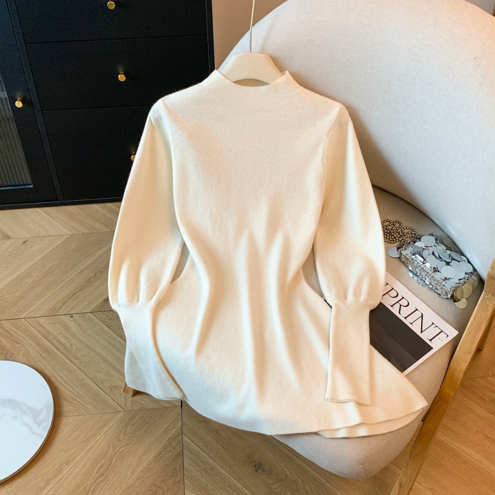 Enticement with belt tops slim knitted sweater for women