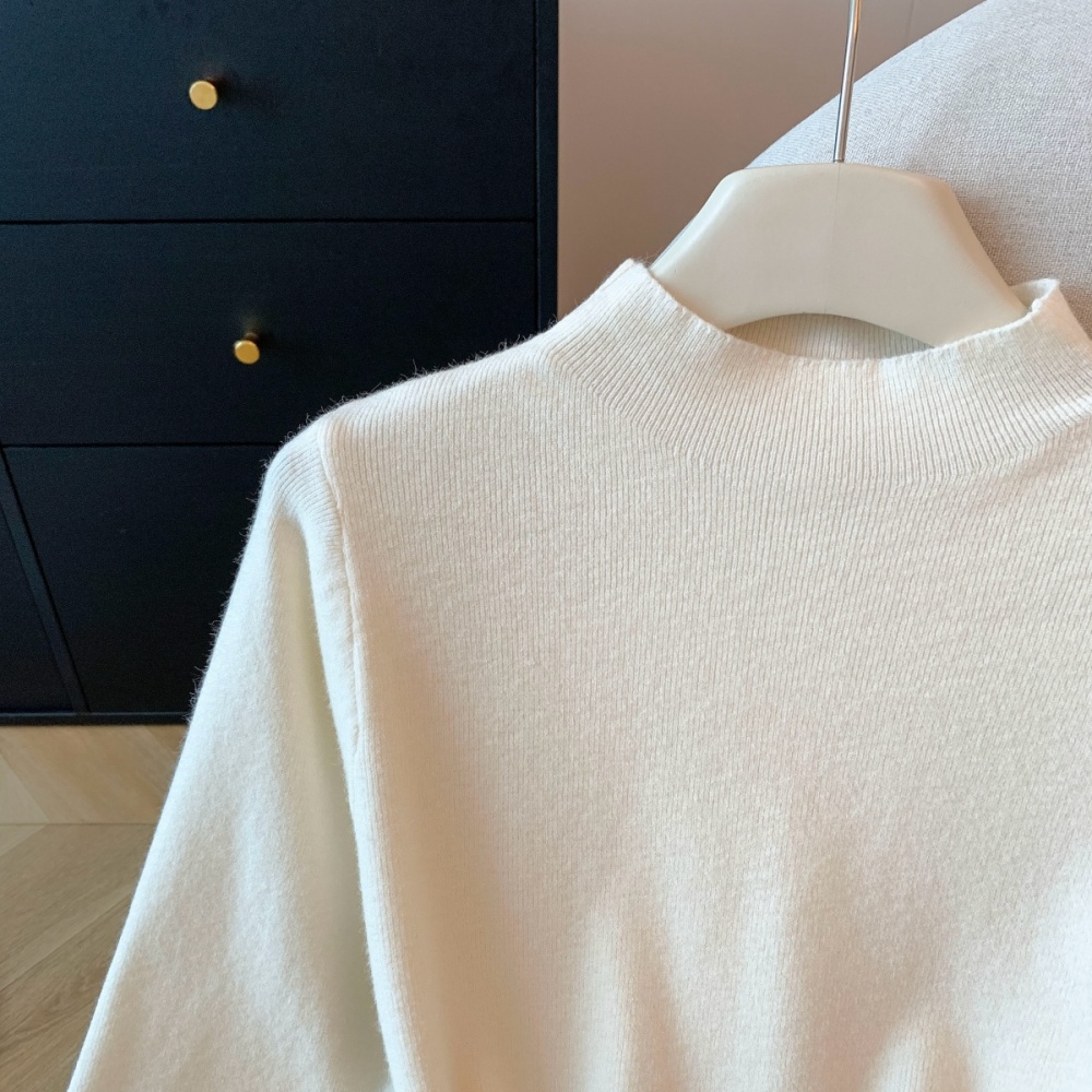 Enticement with belt tops slim knitted sweater for women