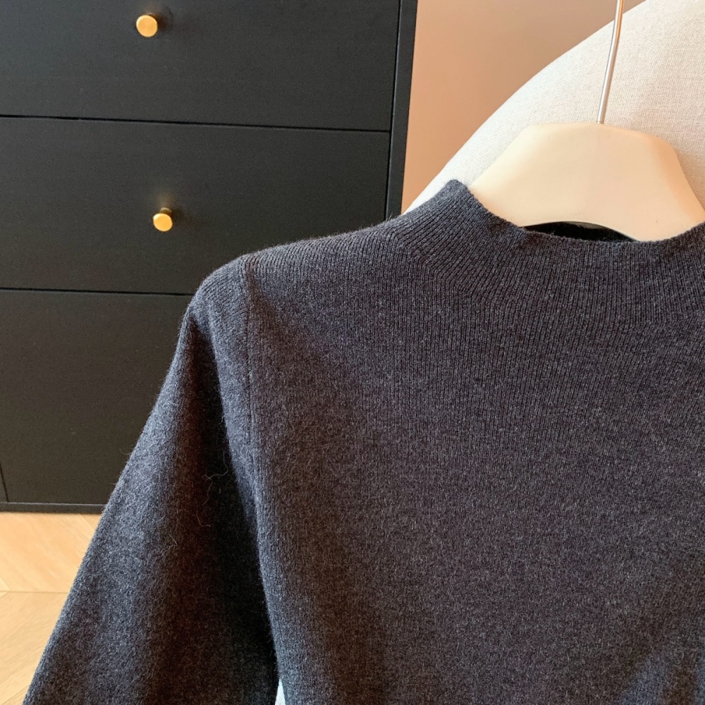 Enticement with belt tops slim knitted sweater for women