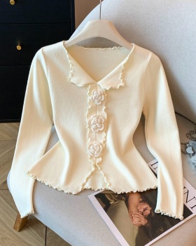 Inside the ride bottoming shirt wood ear cardigan for women