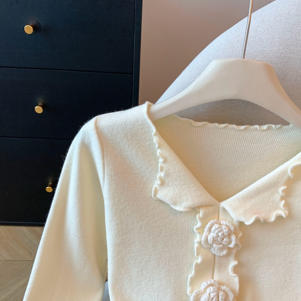 Inside the ride bottoming shirt wood ear cardigan for women