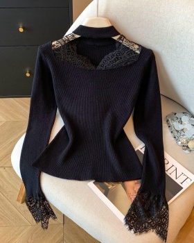 Bottoming knitted bottoming shirt winter lace tops