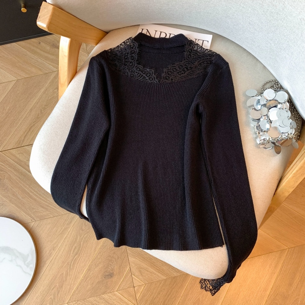 Bottoming knitted bottoming shirt winter lace tops