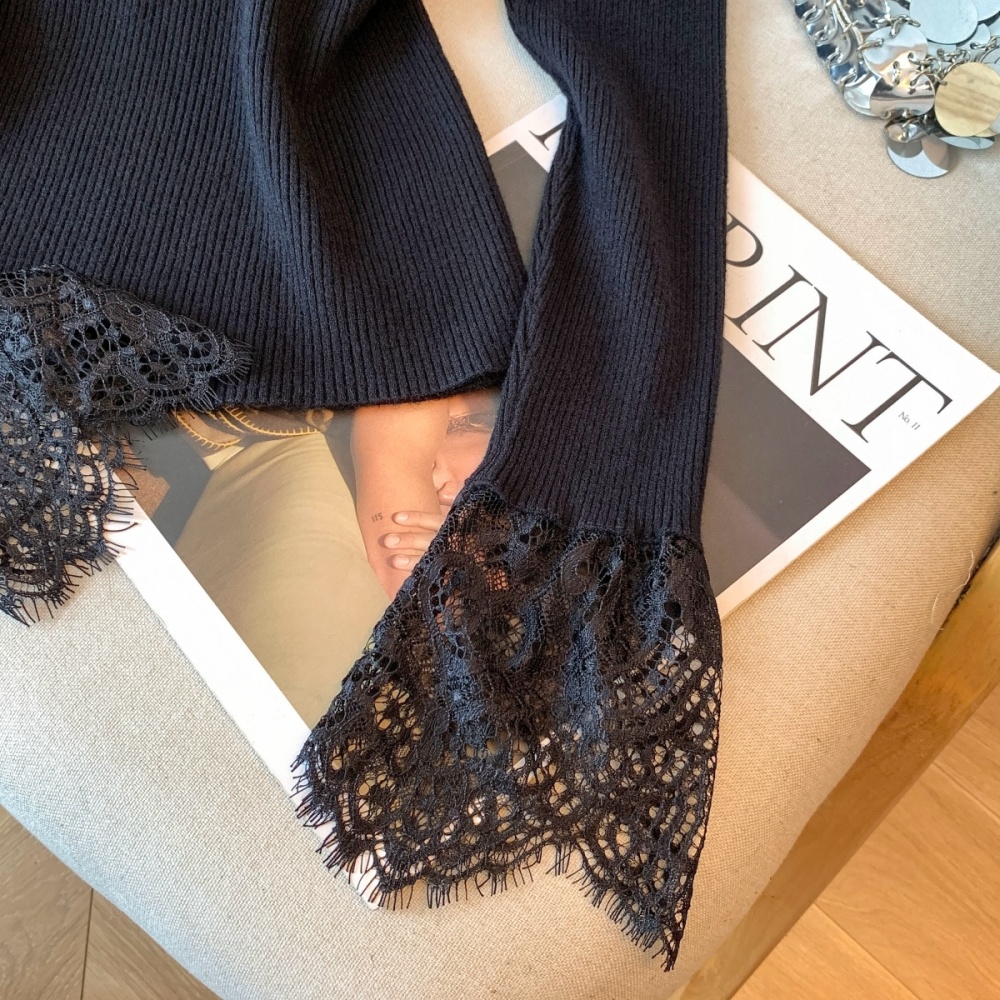 Bottoming knitted bottoming shirt winter lace tops