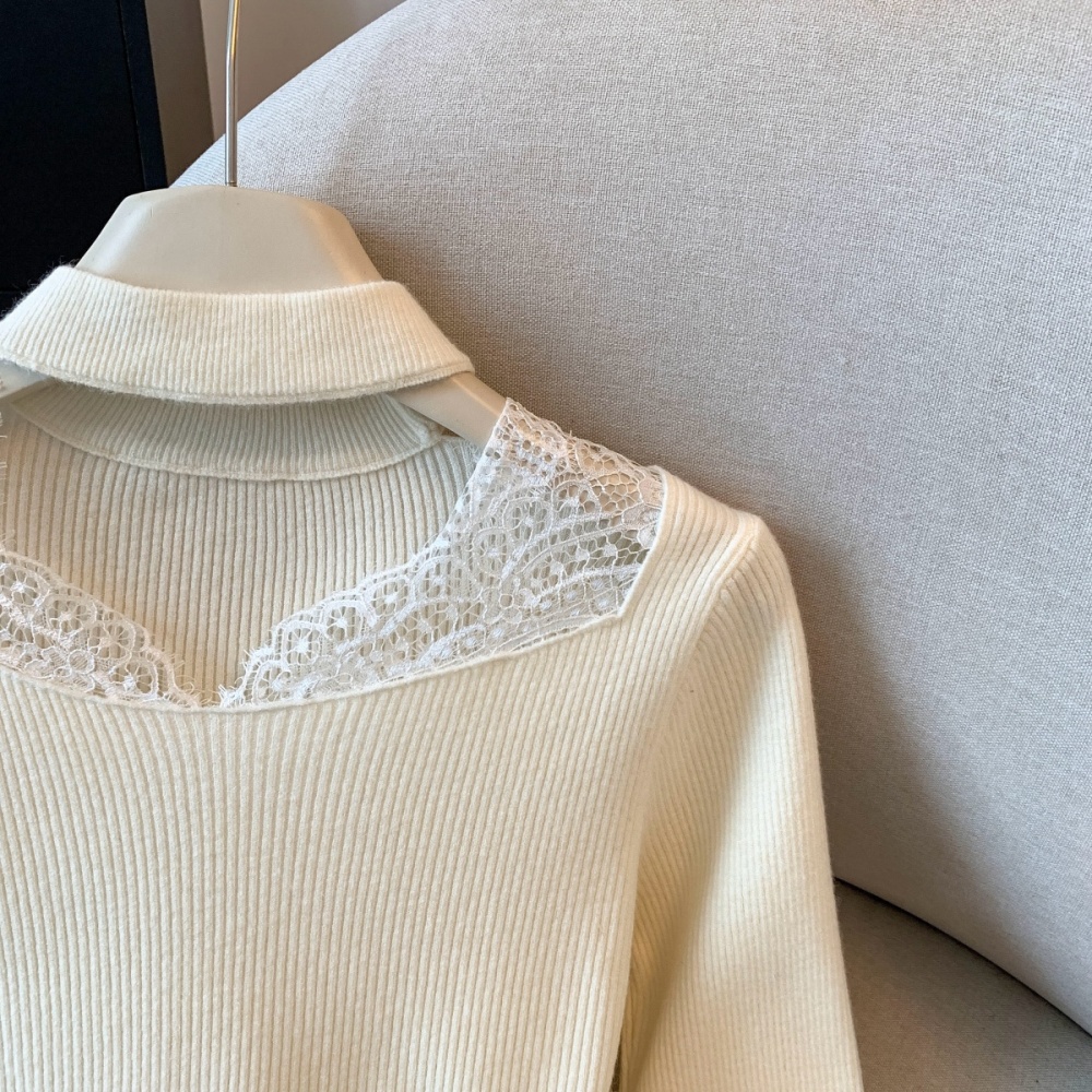 Bottoming knitted bottoming shirt winter lace tops