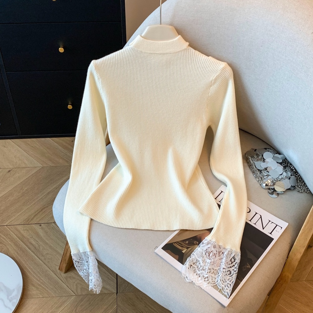 Bottoming knitted bottoming shirt winter lace tops