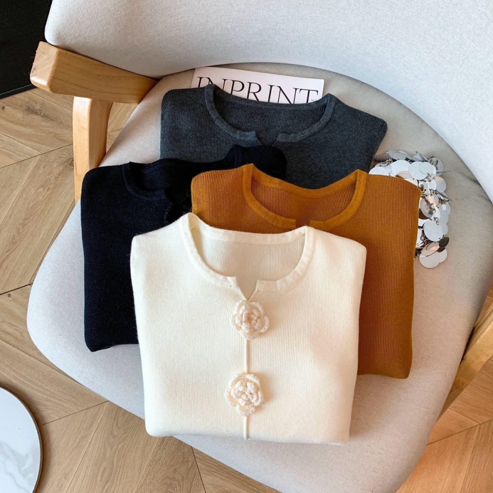 Inside the ride tops knitted bottoming shirt for women