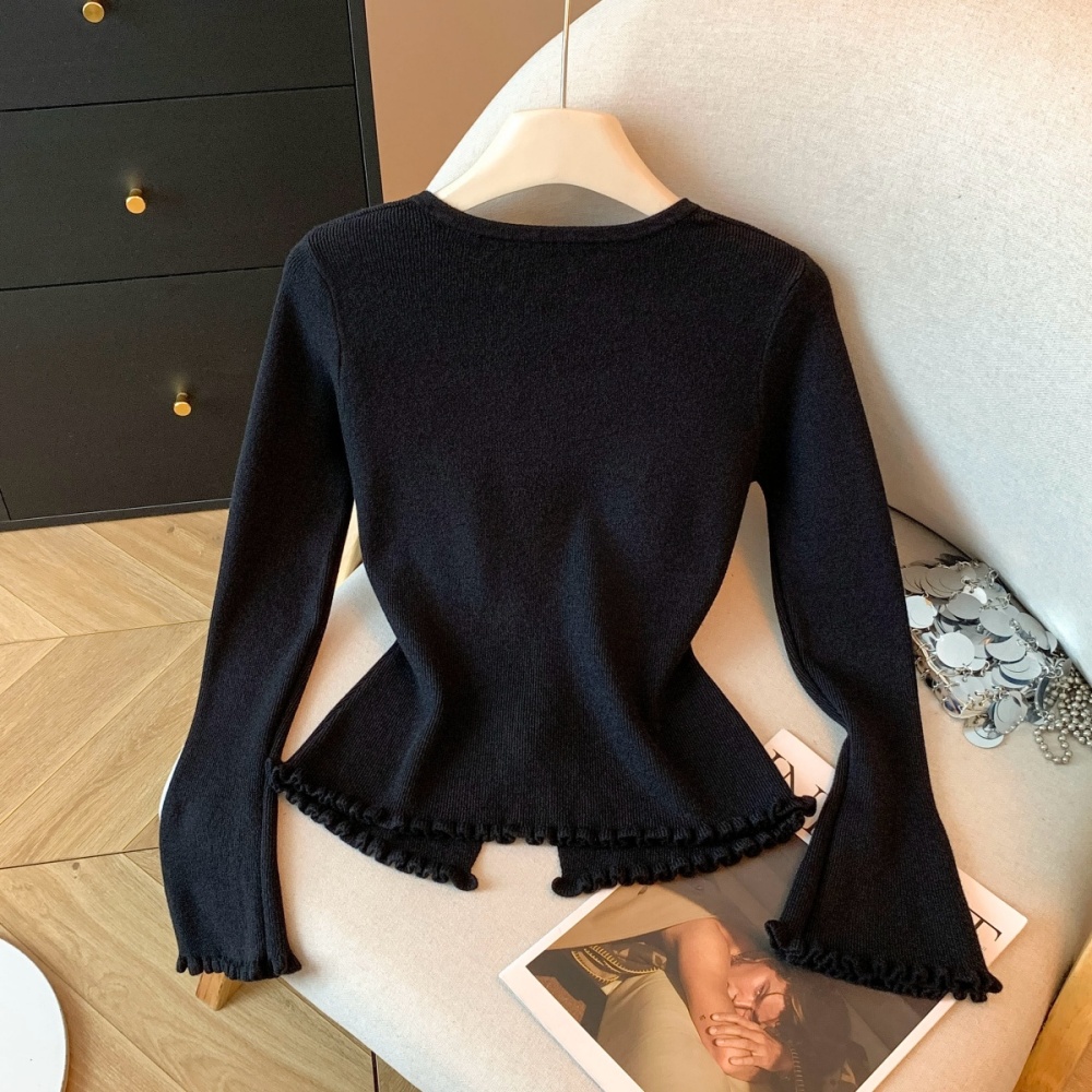 Inside the ride tops knitted bottoming shirt for women