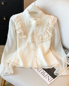 Flowers court style France style lace bottoming shirt