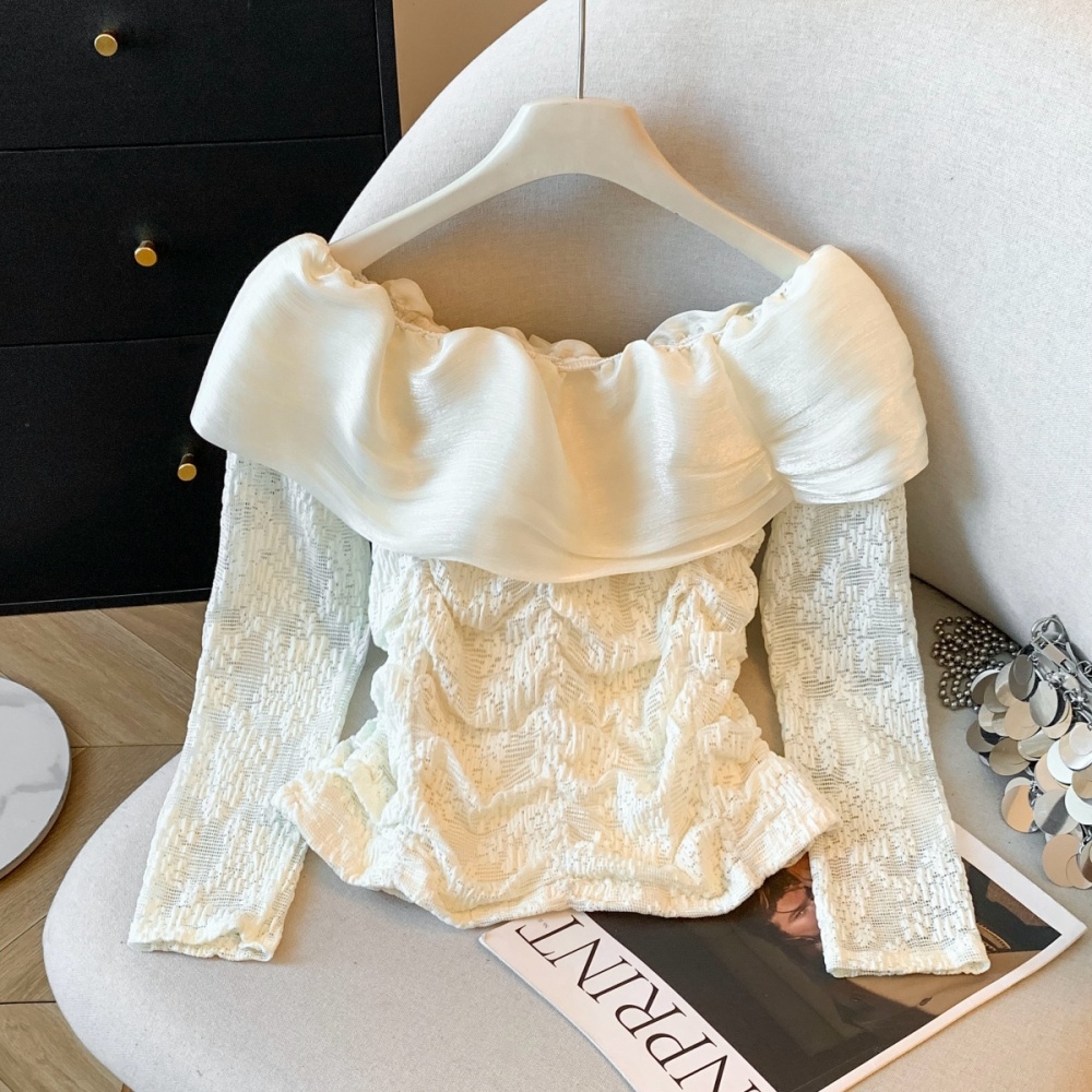 Long sleeve tops flowers bottoming shirt for women