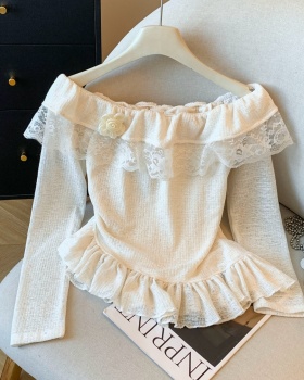 France style splice bottoming shirt spring long sleeve tops