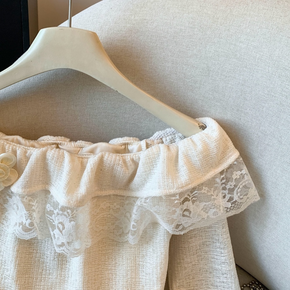 France style splice bottoming shirt spring long sleeve tops