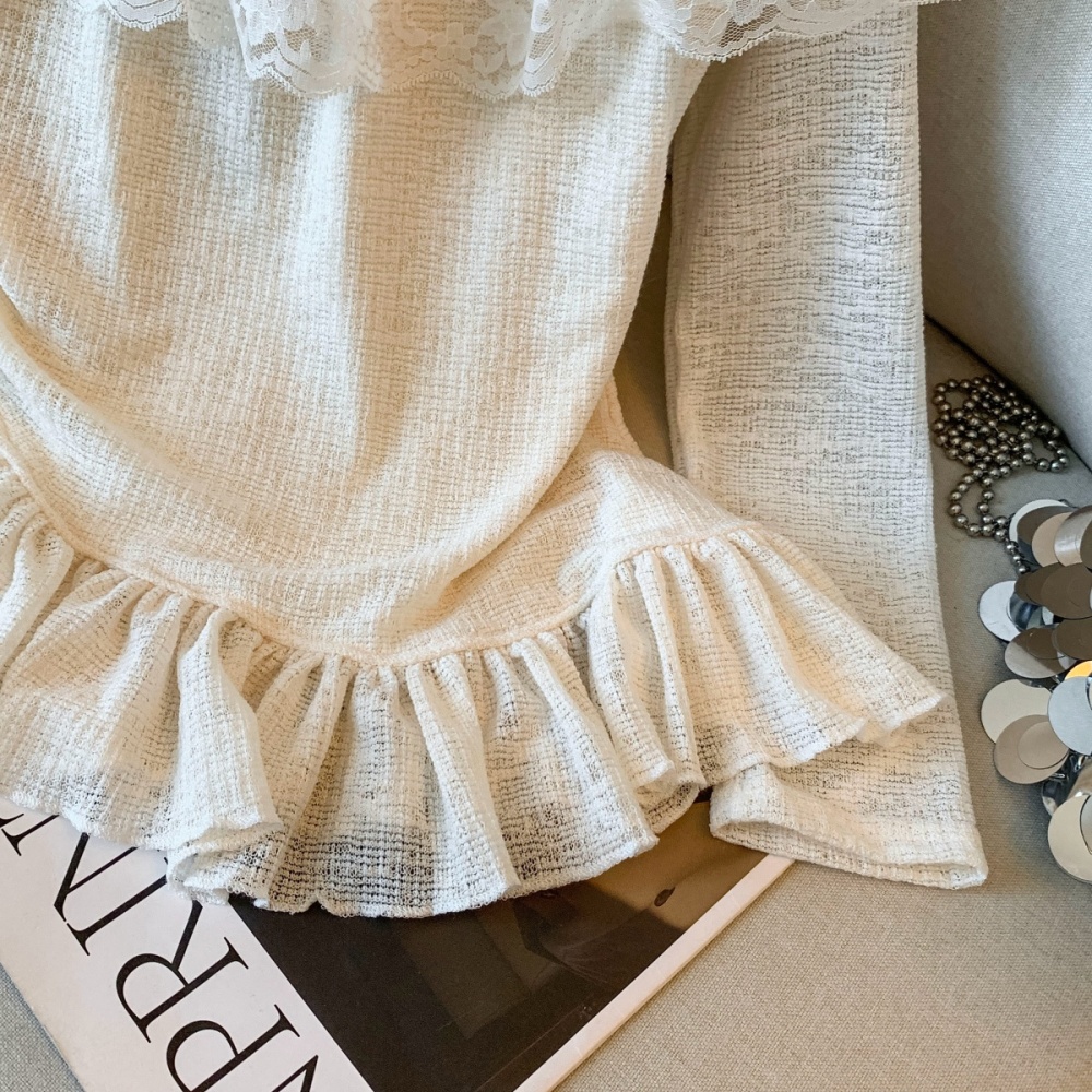 France style splice bottoming shirt spring long sleeve tops