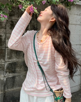 Unique outside the ride smock stripe tops for women