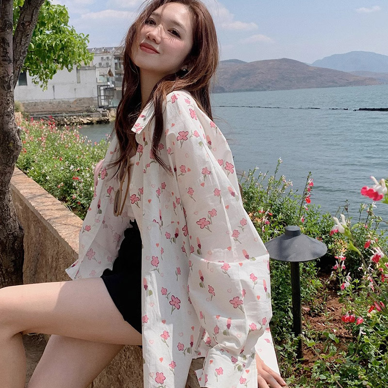 Air conditioning thin sweet tops niche sunscreen shirt