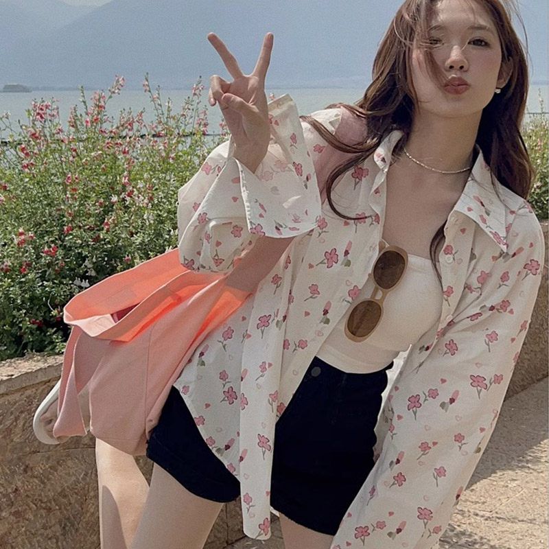 Air conditioning thin sweet tops niche sunscreen shirt