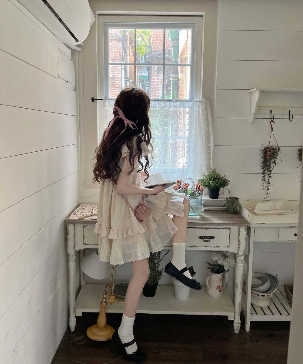 Temperament fungus frenum T-back summer short sleeve dress