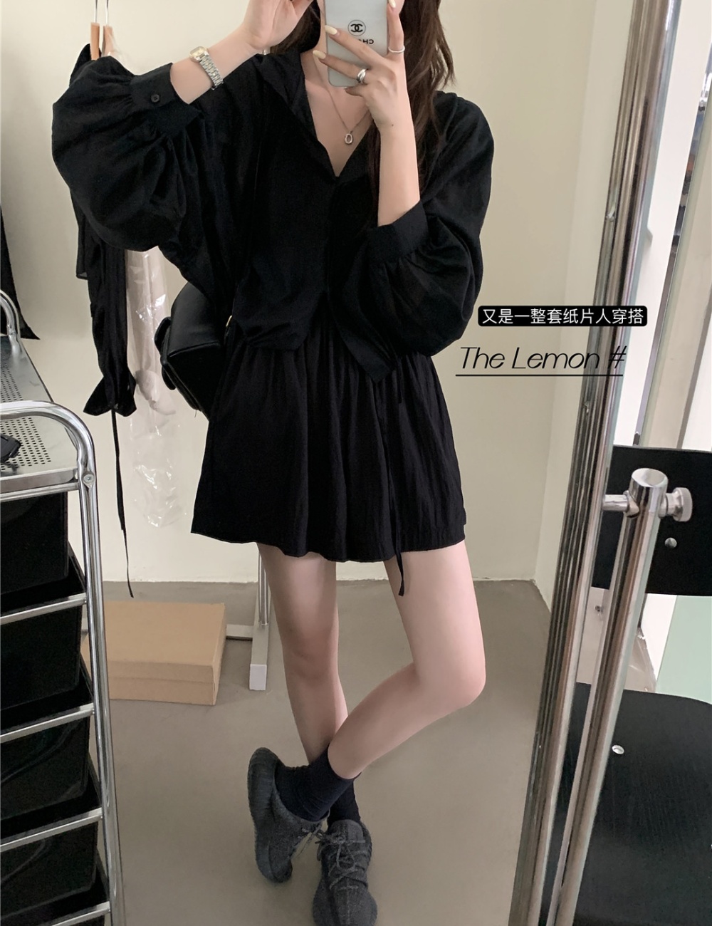 Korean style loose pants ice silk folds shorts for women