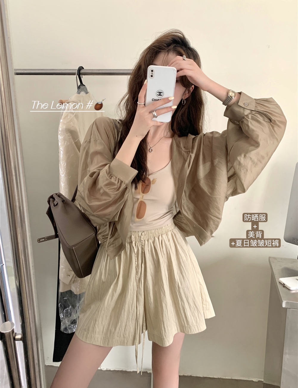 Korean style loose pants ice silk folds shorts for women