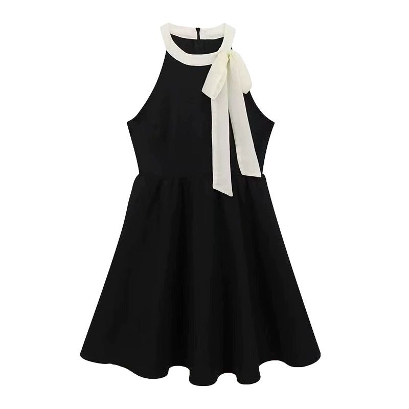 Halter summer T-back France style slim dress for women