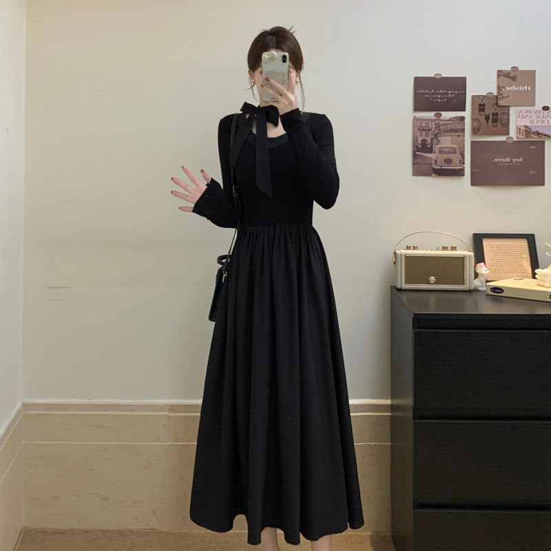 All-match niche show young long dress tender frenum dress