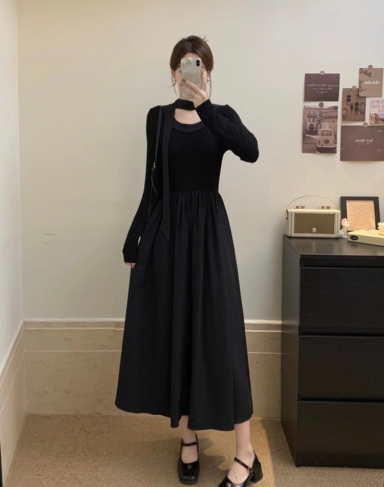 All-match niche show young long dress tender frenum dress