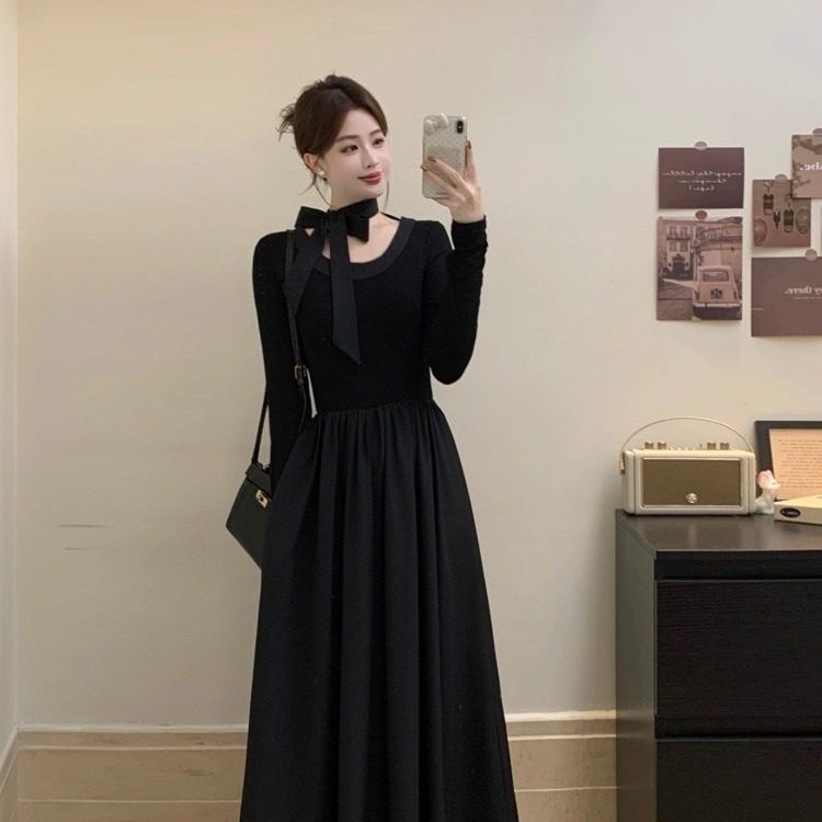 All-match niche show young long dress tender frenum dress