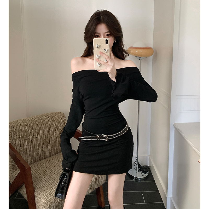 Long sleeve strapless T-back spicegirl dress