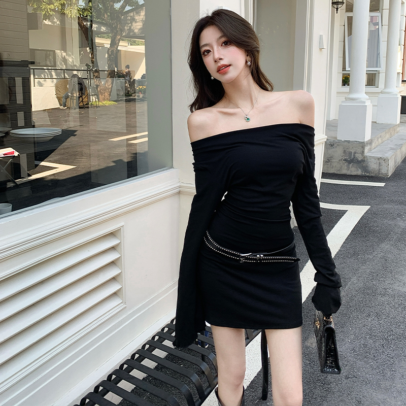 Long sleeve strapless T-back spicegirl dress