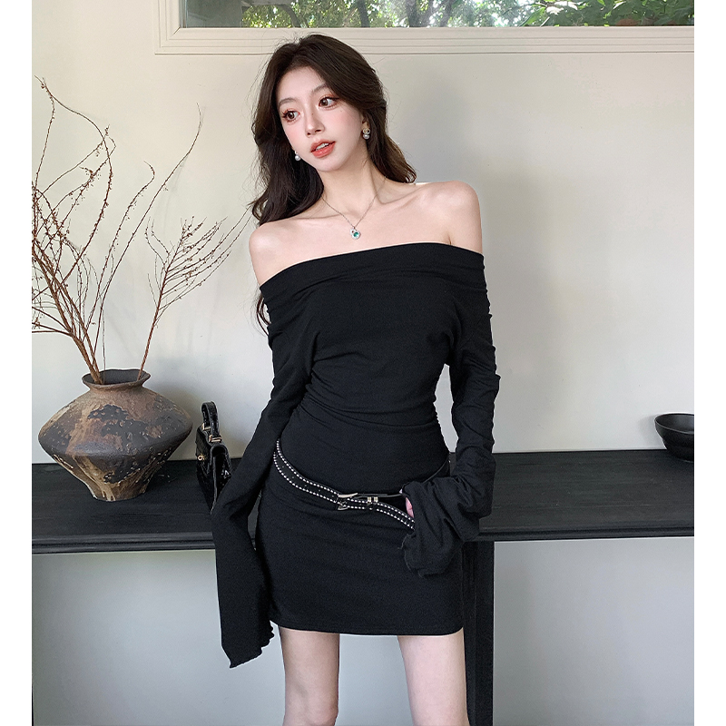 Long sleeve strapless T-back spicegirl dress