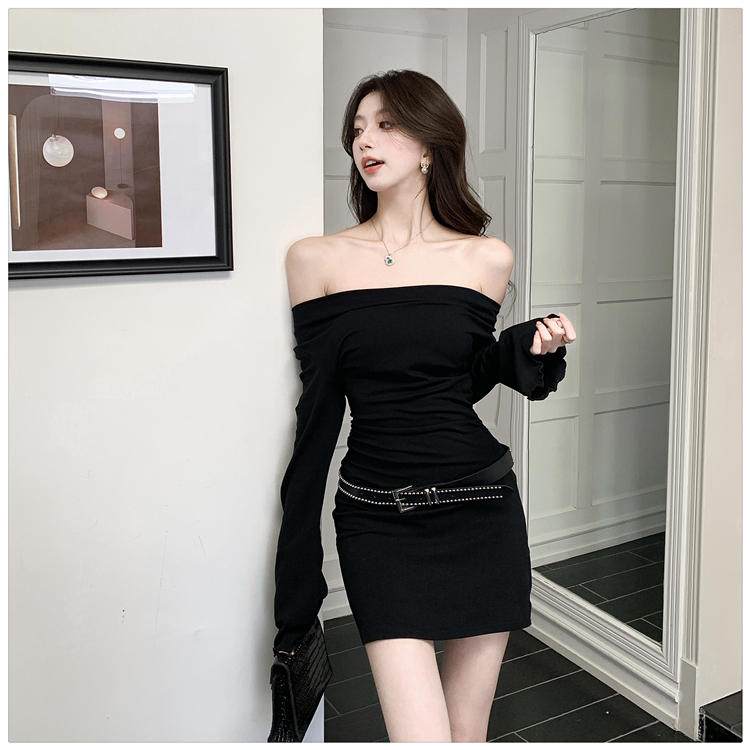 Long sleeve strapless T-back spicegirl dress