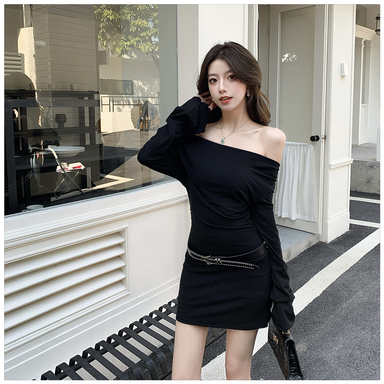 Long sleeve strapless T-back spicegirl dress