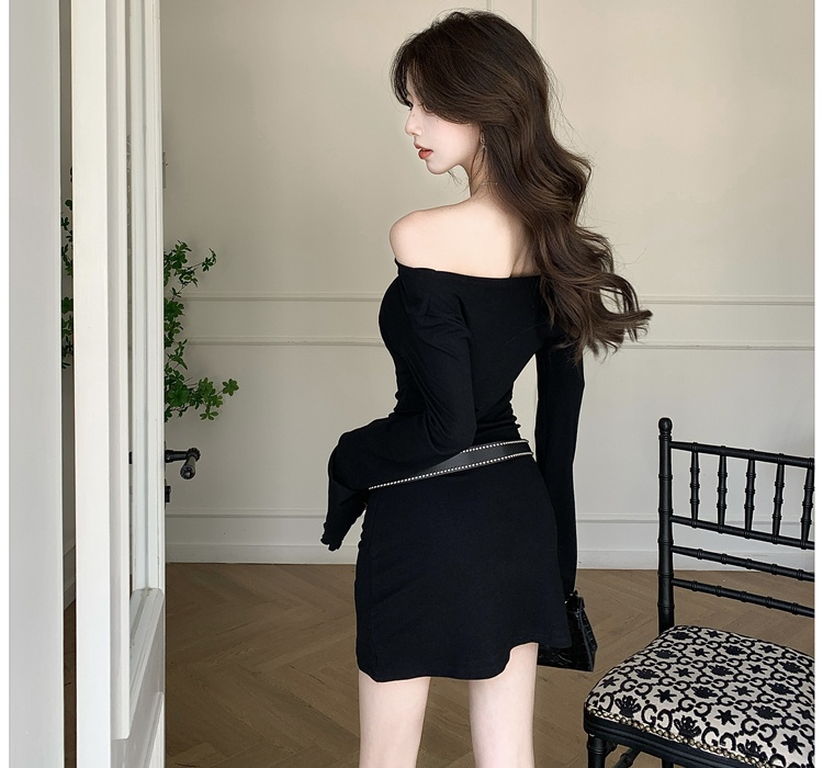 Long sleeve strapless T-back spicegirl dress