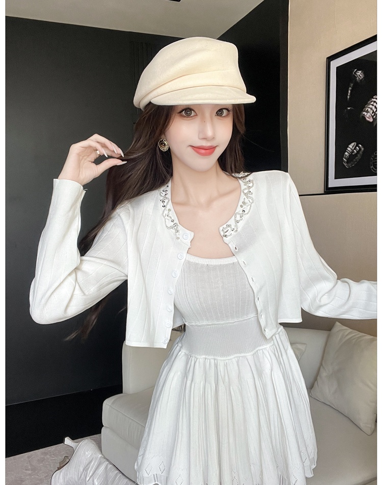 Sling tops knitted cardigan 2pcs set