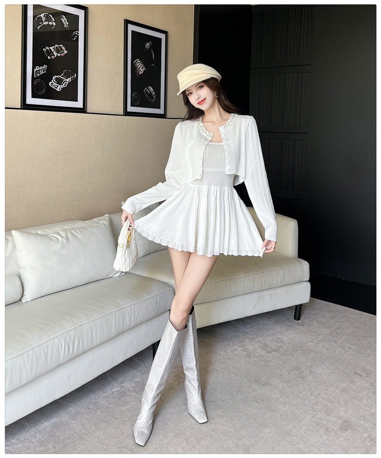 Sling tops knitted cardigan 2pcs set