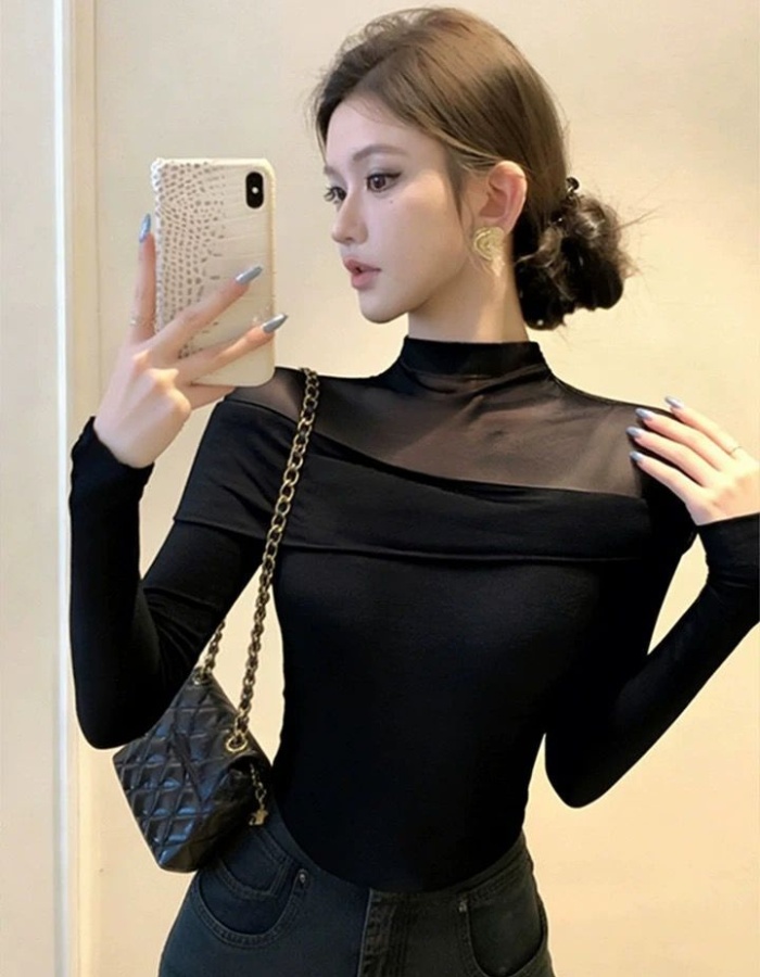 Short splice tops spicegirl bottoming shirt for women