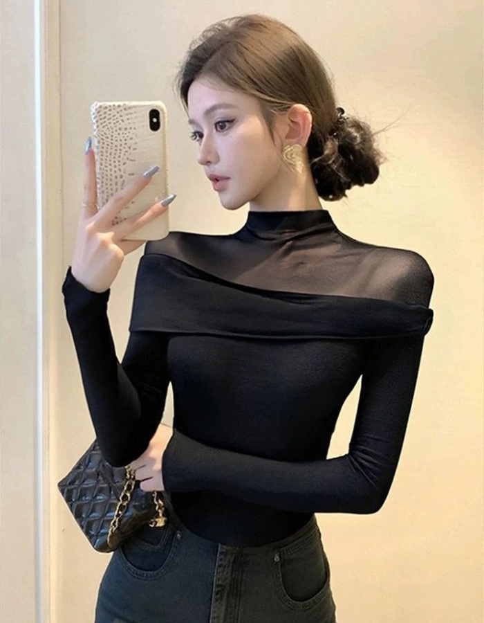 Short splice tops spicegirl bottoming shirt for women