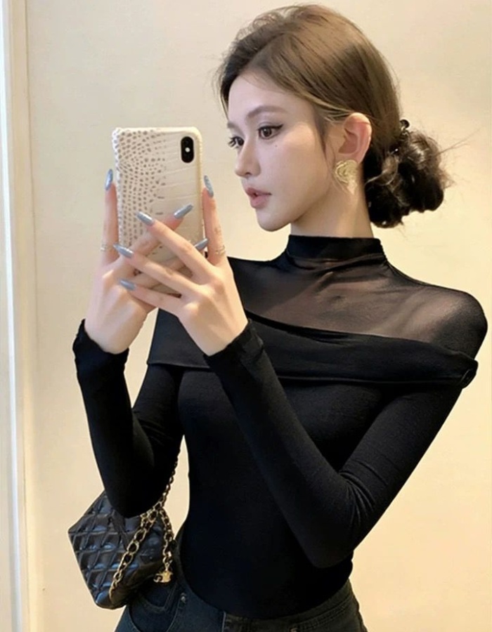 Short splice tops spicegirl bottoming shirt for women